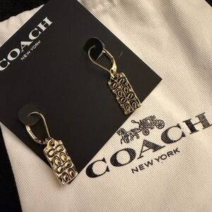 Coach Signature Gold Dangle Earrings